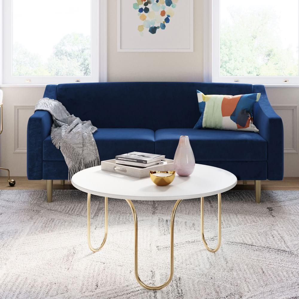West elm blue velvet couch discount